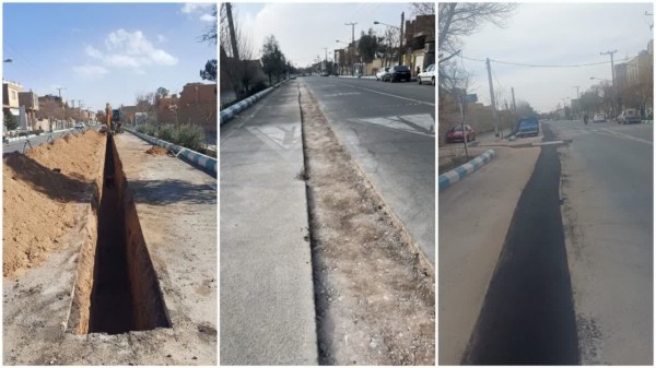 شبکه توزیع خط آبرسانی خیابان حضرت مهدی یزد بازسازی شد